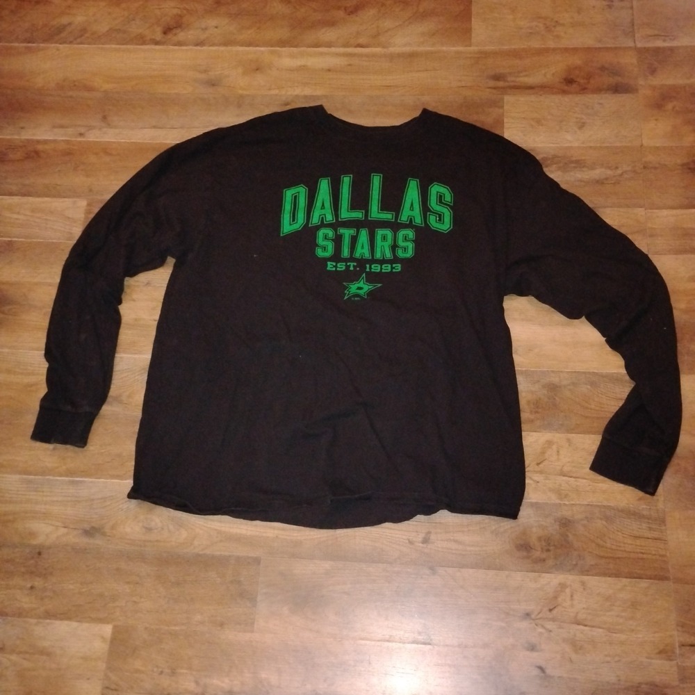 NHL Dallas Stars‎ Hockey Texas Long Sleeve Black T-Shirt Men's Size 2X